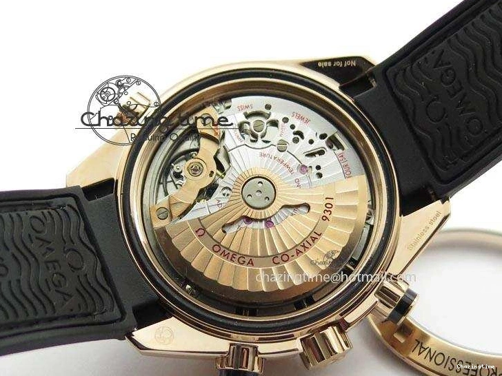 0215 Breathable Seamaster Professional Chrono RG Black Ceramic Black Dial On Black Gummy Strap A 8214